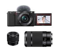 Kit fotografico personalizzato creato utilizzando SONY ALPHA ZV-E10 NOIR + 16-50 + 55-210 + 50mm