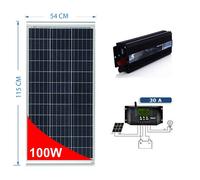 KIT FOTOVOLTAICO 1 KW PWM INVERTER 2000W PANNELLO SOLARE 100W CONTROLLER 30A