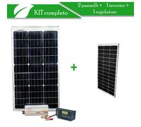 kit fotovoltaico 100W 12V pannello solare policristallino barca camper casa kit