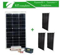 kit fotovoltaico 100W 12V pannello solare policristallino barca camper casa kit