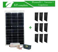 kit fotovoltaico 100W 12V pannello solare policristallino barca camper casa kit