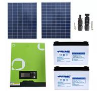 KIT FOTOVOLTAICO 1KW PANNELLO SOLARE 200WATT BATTERIA 100AH INVERTER MPPT 12V
