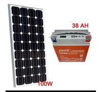 Kit Fotovoltaico 1KW Pwm Pannello Solare 12V 100W BATTERIA 12V 38AH Display Usb