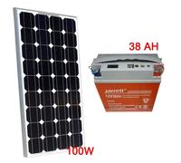 Kit Fotovoltaico 1KW Pwm Pannello Solare 12V 100W BATTERIA 12V 38AH Display Usb