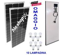 KIT FOTOVOLTAICO 2 KW PANNELLI 2 X 250W 500W CAMPER NAUTICA ACCUMULO PER BATT...