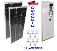 KIT FOTOVOLTAICO 2 KW PANNELLI 2 X 250W 500W CAMPER NAUTICA ACCUMULO PER BATT...
