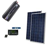 Kit Fotovoltaico 2 KW Pwm Inverter 2000W Pannello Solare 200W reg 30 amp CAMPER