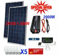 Kit Fotovoltaico 2 KW Pwm Inverter 2000W Pannello Solare 200W regolatore 30 amp