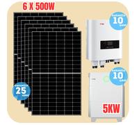 KIT FOTOVOLTAICO 3KW CON ACCUMULO 5KW PANNELLI SOLARI INVERTER SAJ E BATTERIE