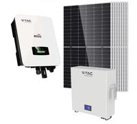 KIT FOTOVOLTAICO 3KW MONOFASE TIER INVERTER AFORE V-TAC 3,6KW ACCUMULO 5,12KW VT-440KIT-352-36A-5A-LEDKIT440T-36A-5-GREY-NQ V-TAC SOLAR