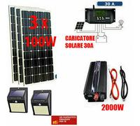 Kit Fotovoltaico 3KW Pwm Inverter 2000W Pannello Solare 300W regolatore 30 amp