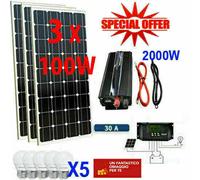 Kit Fotovoltaico 3KW Pwm Inverter 2000W Pannello Solare 300W regolatore 50 amp