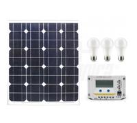 Kit Fotovoltaico 50W PANNELLO SOLARE CON LAMPADE 12V E REGOLATORE DI CARICA