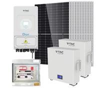 KIT FOTOVOLTAICO 6,16KW MONOFASE TIER1 INVERTER DEYE V-TAC 6KW ACCUMULO 10,2KW VT-440KIT-616-6-25A -LEDKIT440T-6-2X5-GREY V-TAC SOLAR