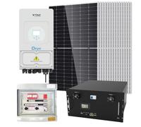 KIT FOTOVOLTAICO 6,16KW MONOFASE TIER1 INVERTER DEYE V-TAC 6KW ACCUMULO 9,6KW VT-440KIT-616-6-9-LEDKIT440T-6-9-GREY V-TAC SOLAR