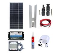 Kit fotovoltaico camper pannello 100W 12V monocristallino regolatore 10A supp...
