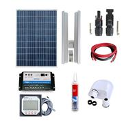 Kit fotovoltaico camper pannello 100W 12V regolatore 10A supporto cavo