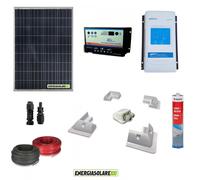Kit fotovoltaico camper pannello solare 100W 200W regolatore doppia batteria 12V