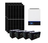 Kit fotovoltaico ibrido ad isola 2 kWp con inverter 5000W 48V MPPT e 4 batterie 150Ah | KIT2KWKS