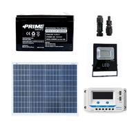 kit fotovoltaico illuminazione esterna con faro 12V 10W spiazzale parcheggio
