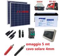 Kit Fotovoltaico Inverter 3000W Pannello Solare 200W Batteria 104 150 200ah