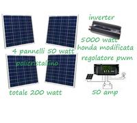 Kit Fotovoltaico Inverter 5000W Pannello Solare 200W regolatore carica 50 amp