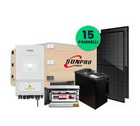 KIT Fotovoltaico Monofase Completo 6KW Con 15 Moduli 410W Batteria 10KWh, di