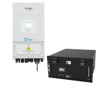 KIT FOTOVOLTAICO MONOFASE INVERTER DEYE V-TAC 5KW CON ACCUMULO9,6KW A RACK VT-KIT5D-1X9-LEDKIT5D-1X9 V-TAC SOLAR