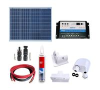 Kit fotovoltaico pannello solare 50W camper staffe cavi
