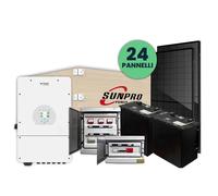 KIT Fotovoltaico Trifase Completo 10KW Con 24 Moduli 400W, Batteria di Accumulo