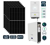 KIT FOTOVOLTAICO V-TAC DEJE INVERTER IBRIDO 6KW CON ACCUMULO 9,6KW PANNELLI 500W
