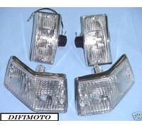 KIT FRECCE COMPLETE BIANCHE BORDINO CROMATO TRIOM VESPA PX 125-150-200