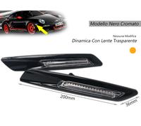 Kit Freccia Laterale a Led Side Marker Dinamica Nero Cromato Lente Trasparente