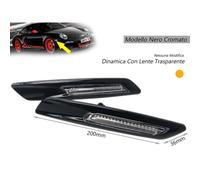 Kit Freccia Laterale a Led Side Marker Dinamica Nero Cromato Lente Trasparente