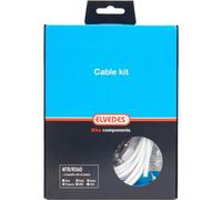 Elvedes - Kit Freno Completo Impermeabile, Guaine + Cavi, Unisex, per Adulti, Colore: Bianco