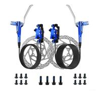 Kit freno a 2 pistoni con pinze idrauliche con tubi da 800 mm e 1400 mm per mountain bike (blu)