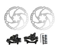 Kit freno a disco di bici in lega ad alta resistenza in lega di pinza posteriore anteriore universale per bici da strada per mountain bike con disco freno in acciaio inossidabile