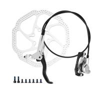Kit freno bici, leva dx, rotore 160mm, clip, cavo 850mm, per MTB/strada, argento
