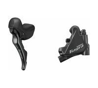 Kit Freno Idraulico Anteriore Shimano Tiagra 2V Nero con Attacco Flat Mount e Componenti Inclusi