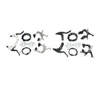 Kit freno in alluminio per bici da strada e telai a scatto fisso che supportano la compatibilità standard del passaggio dei cavi e della barra di discesa (argento)