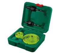 KIT FRESE SEGHE A TAZZA PER FORARE MULTIMATERIALI set 10 pz + 2 PUNTE