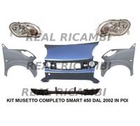 KIT FRONTALE PARAURTI PARAFANGHI SPOILER FARI ANT. SMART COUPE' 450 DAL 2002