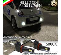 KIT FULL LED CITROEN C ZERO LAMPADE H8 FENDINEBBIA CANBUS 6400 LUMEN 6000K