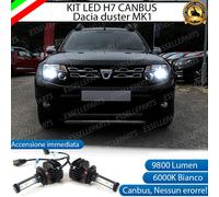 KIT FULL LED DACIA DUSTER MK1 H7 6000K BIANCO 9800 LUMEN CANBUS PLUG AND PLAY