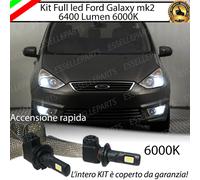 KIT FULL LED FORD GALAXY II H1 6000K NO ERRORE ABBAGLIANTE CANBUS 6400 LUMEN