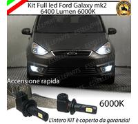 KIT FULL LED FORD GALAXY II LAMPADE H7 6000K XENON BIANCO GHIACCIO NO ERROR