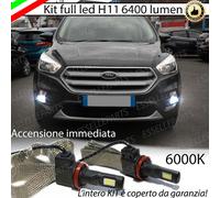 KIT FULL LED FORD KUGA MK3 LAMPADE H11 FENDINEBBIA CANBUS 6400L 6000K NO ERROR