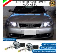 KIT FULL LED H1 CANBUS 360° AUDI A3 8L LENTICOLARE 9600 LUMEN 6000K BIANCO