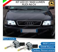 KIT FULL LED H1 CANBUS 360° AUDI A6 C4 CON LENTICOLARE 9600 LUMEN 6000K BIANCO