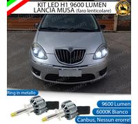 KIT FULL LED H1 CANBUS 360° LANCIA MUSA CON LENTICOLARE 9600 LUMEN 6000K BIANCO